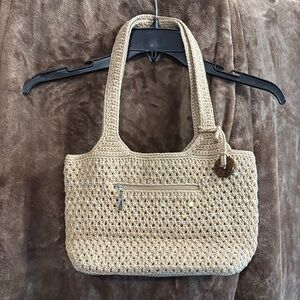 The Sak Elegant Tan Crochet Tote Bag